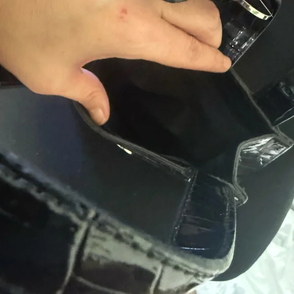 Black Croc-Embossed Handbag guess vintage y2k - Picture 5 of 5